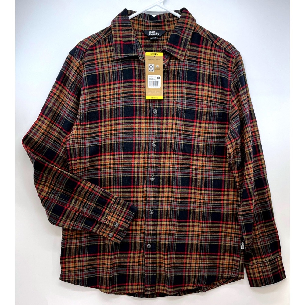 Eddie Bauer Mens NWT Plaid Cotton Flannel Shirt Sz‎ M Gorpcore Fall